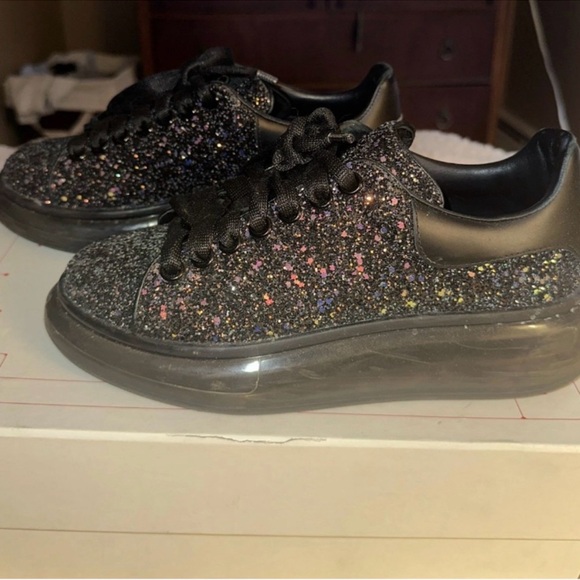 Alexander McQueen Black Glitter Sneakers - Picture 4 of 6